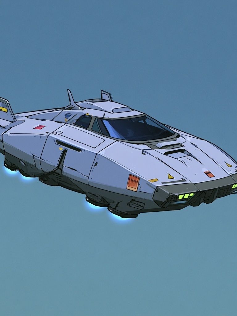 Retro Sci-Fi Hover Car Poster. poster detail