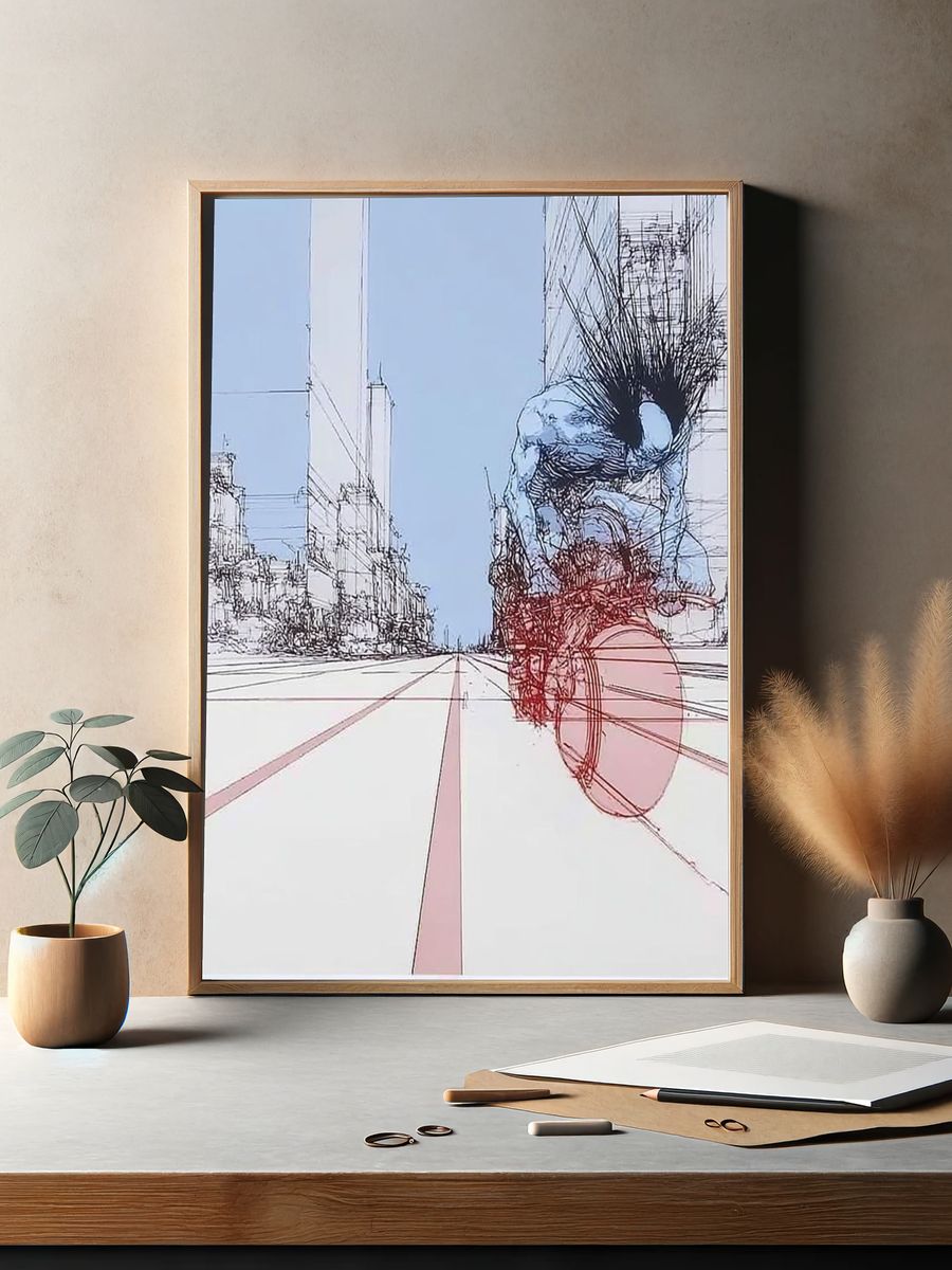 Cyclist City Sketch Poster. — room view 2