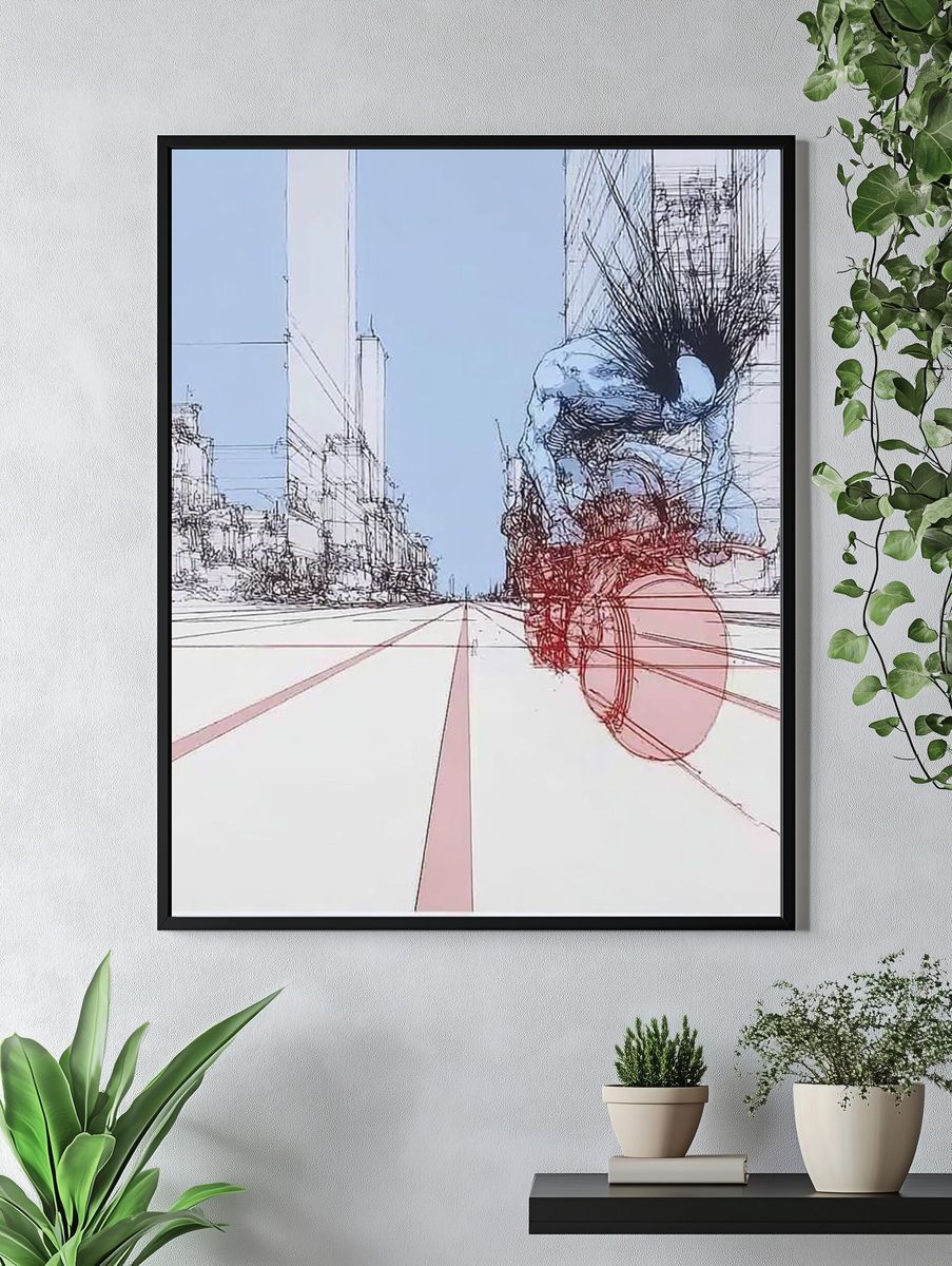 Cyclist City Sketch Poster. — room view 4