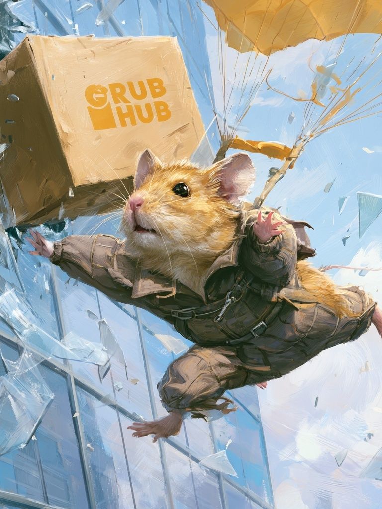 Skydiving Mouse Digital Art Poster. poster — illustration art