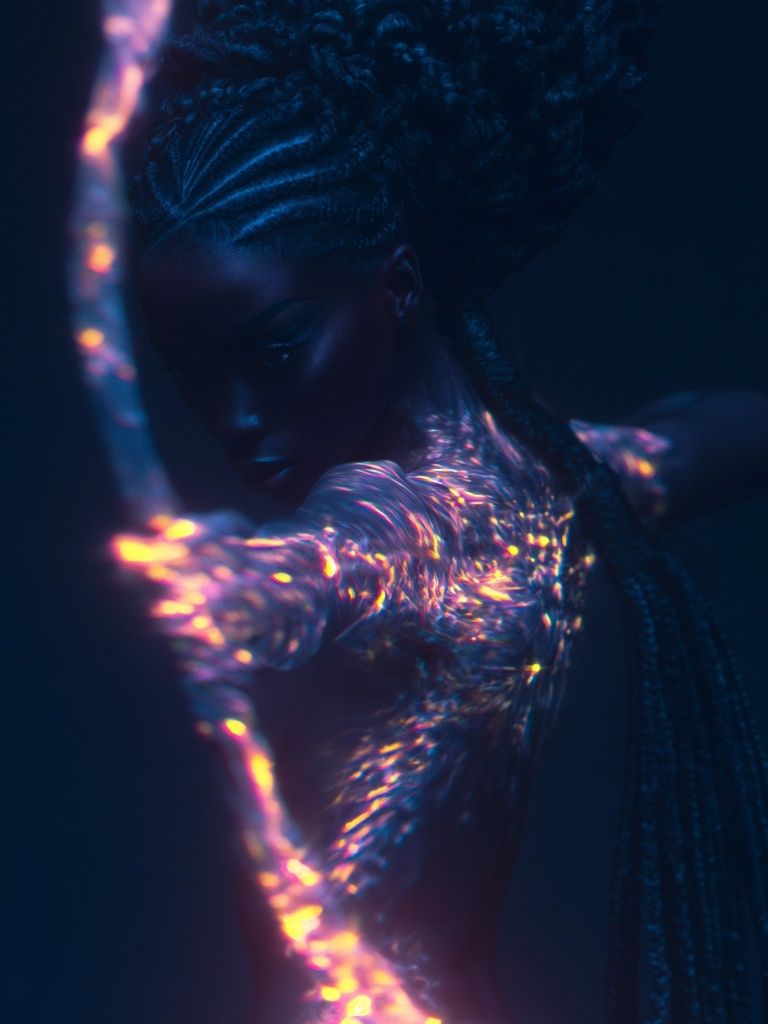 Neon Archer Portrait Print. poster — illustration art