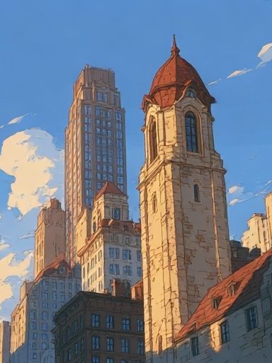 City Skyline Illustration Poster. poster detail