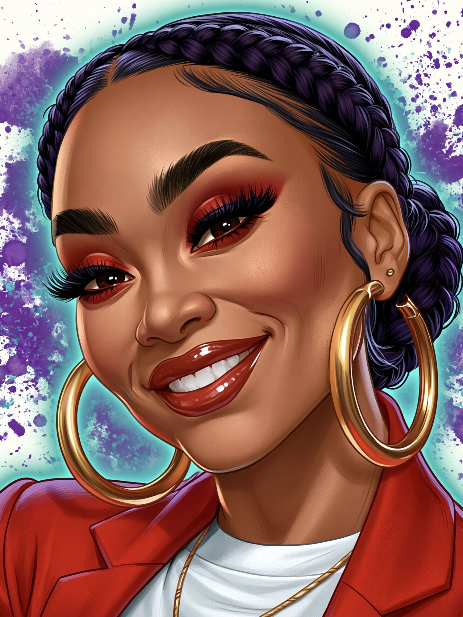 Confident Woman Portrait Illustration Poster. poster — illustration art