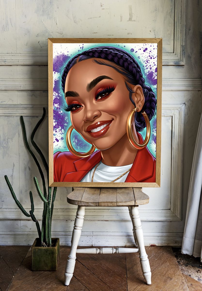 Confident Woman Portrait Illustration Poster. room preview