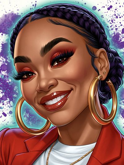 Confident Woman Portrait Illustration Poster. poster