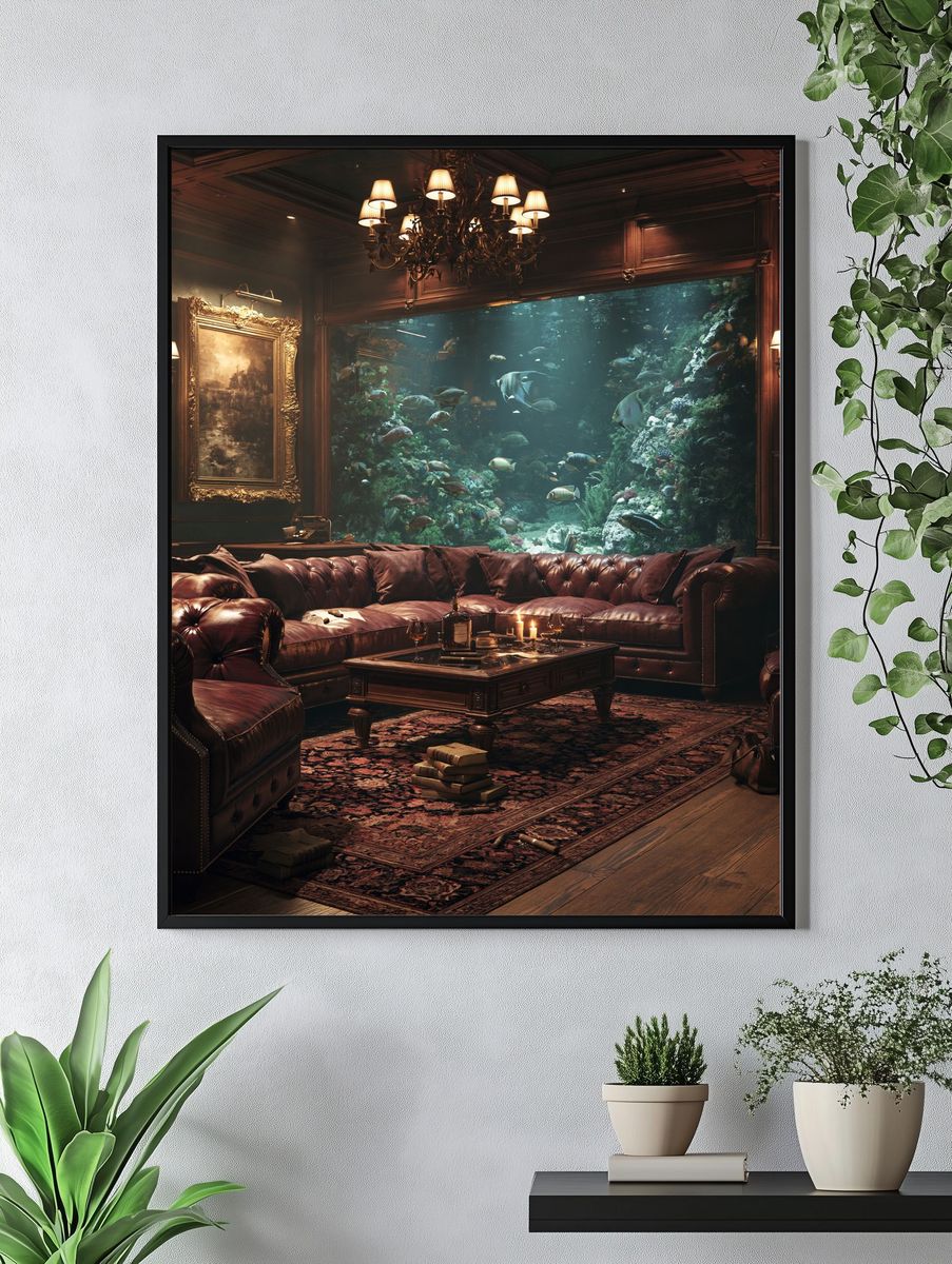 Underwater Library Lounge Print. — room view 4