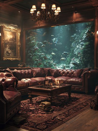 Underwater Library Lounge Print. poster