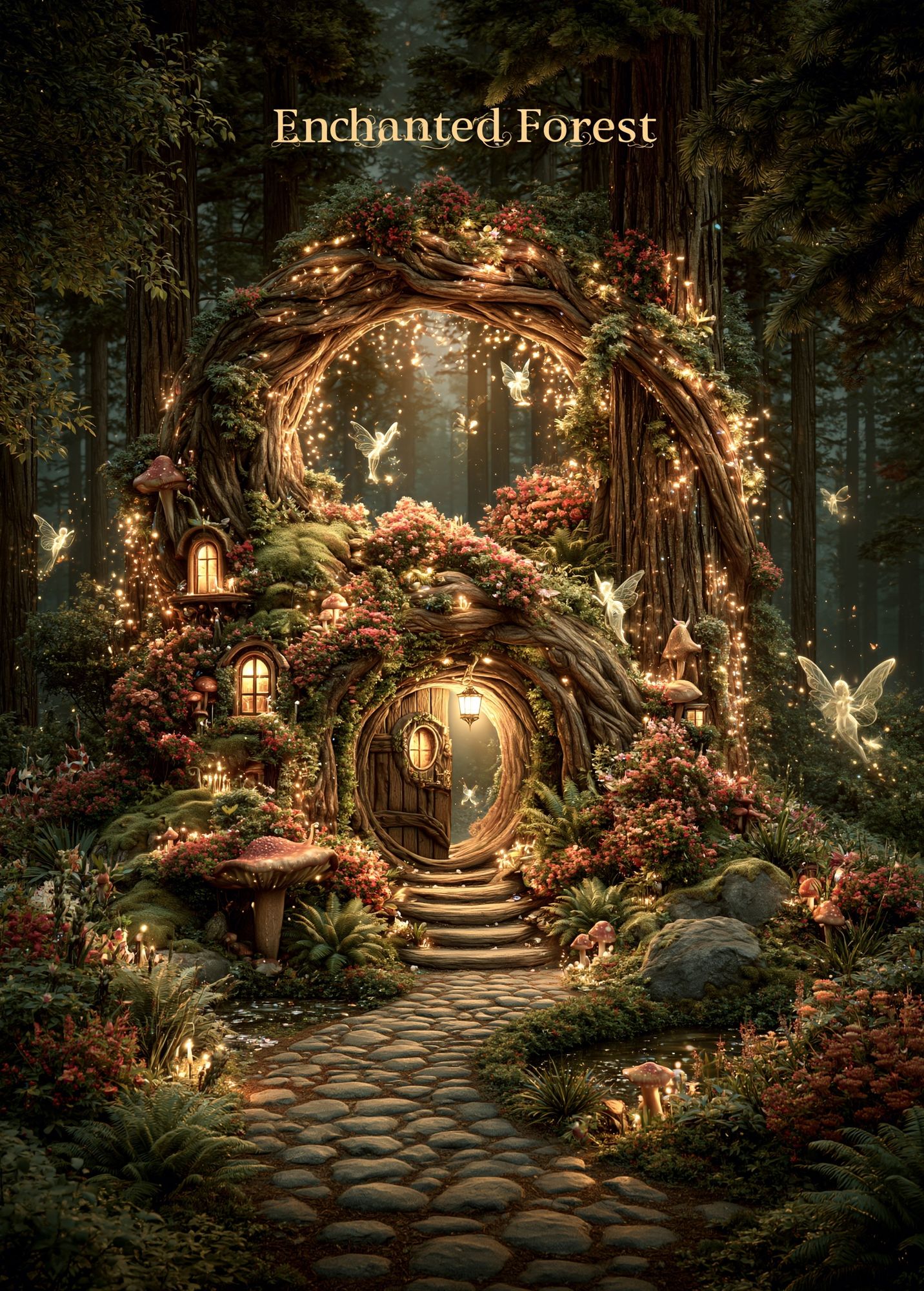 Enchanted Forest Fantasy Poster. poster — illustration art