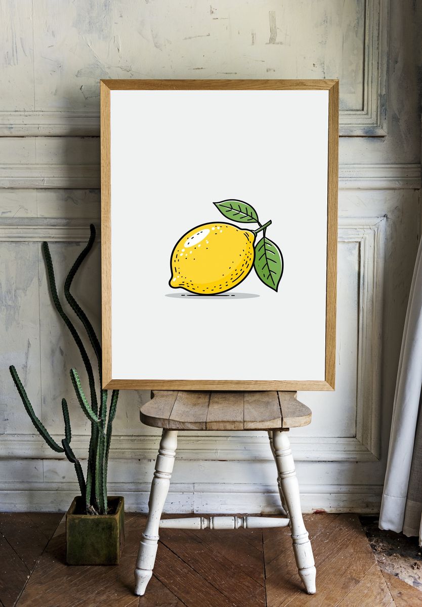 Lemon Illustration Poster. — room view 1
