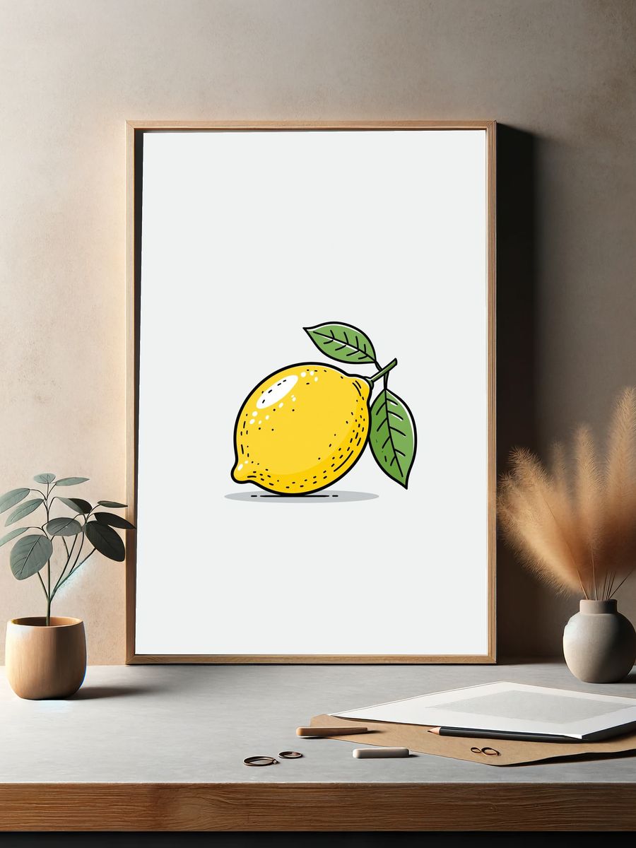 Lemon Illustration Poster. — room view 2