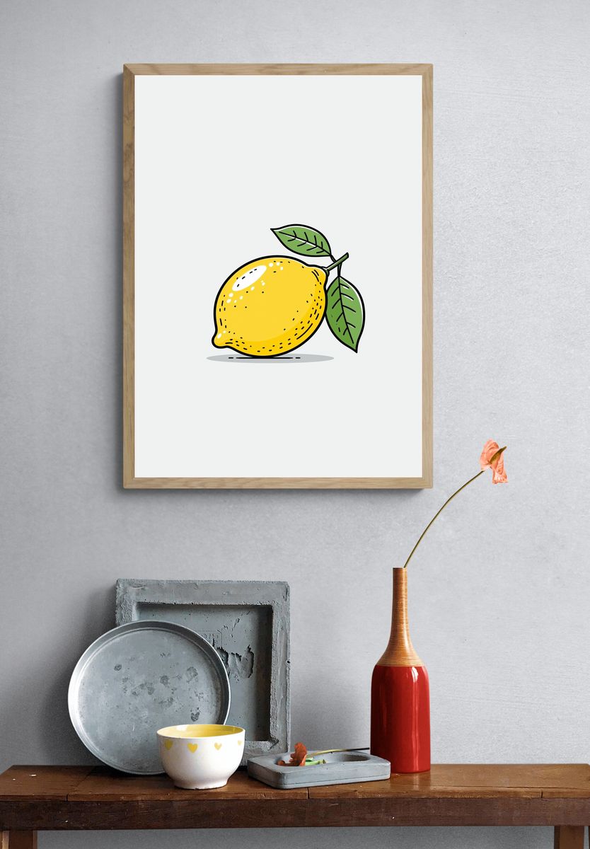 Lemon Illustration Poster. — room view 3
