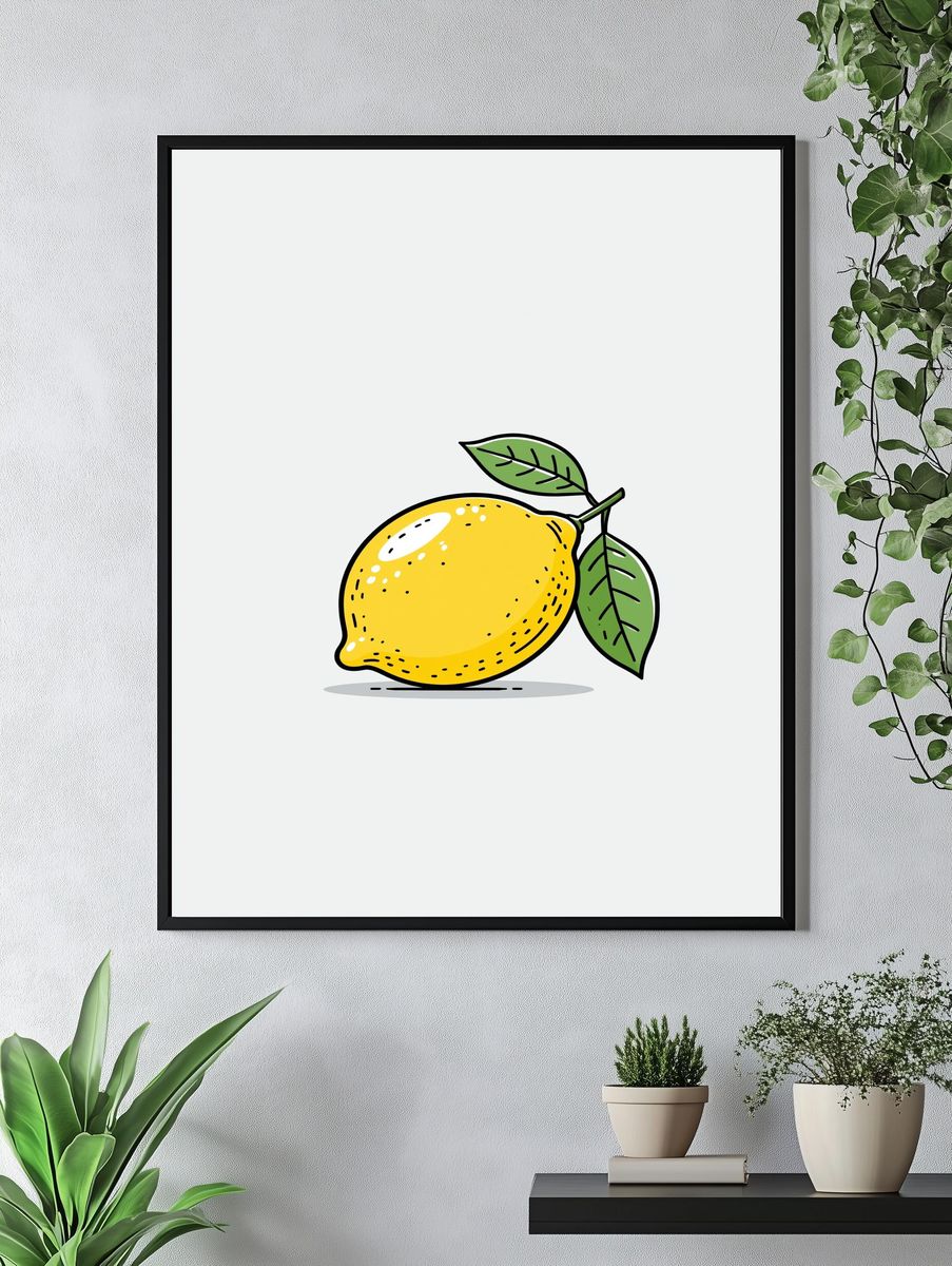 Lemon Illustration Poster. — room view 4