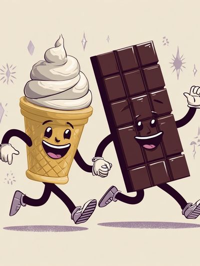 Running Ice Cream and Chocolate Poster.