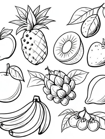 Fruit Sketches Illustration Print.
