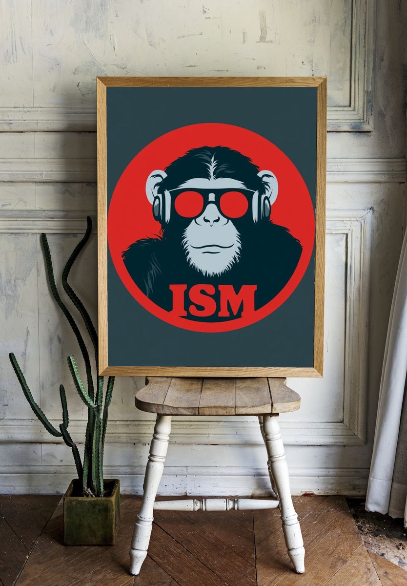 DJ Monkey Pop-Art Poster. — room view 1