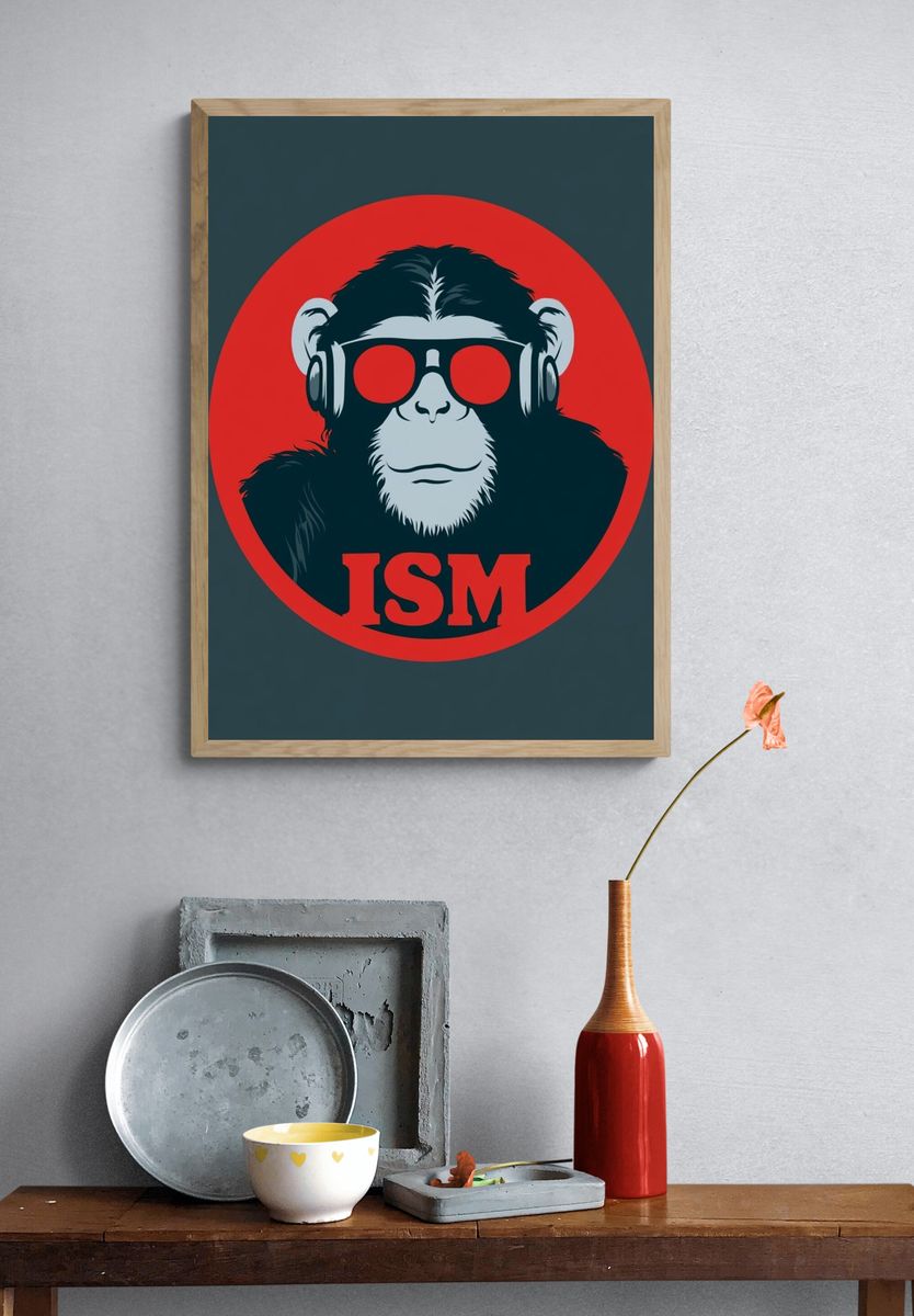 DJ Monkey Pop-Art Poster. — room view 3