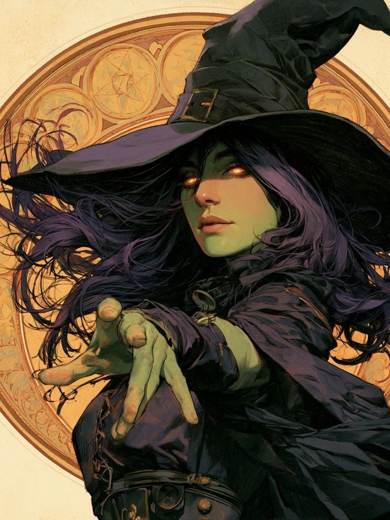 Witch Portrait Illustration Poster. poster detail