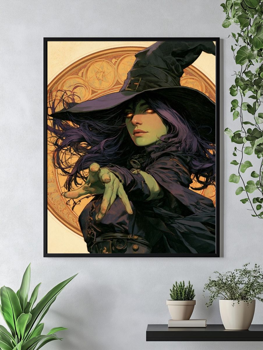 Witch Portrait Illustration Poster. — room view 4