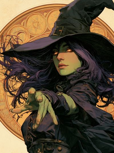 Witch Portrait Illustration Poster. poster