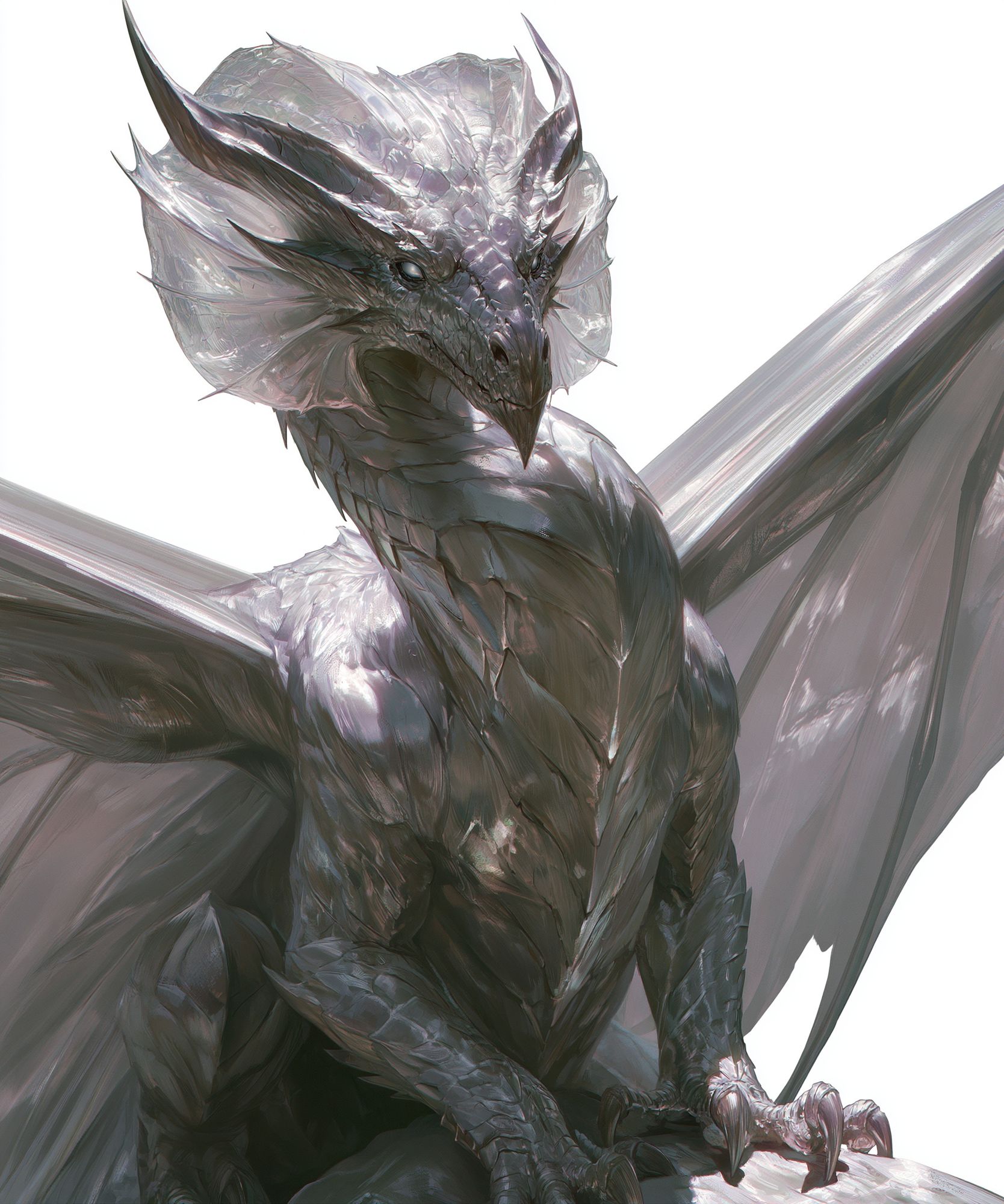 Silver Dragon Digital-Art Poster. poster — illustration art