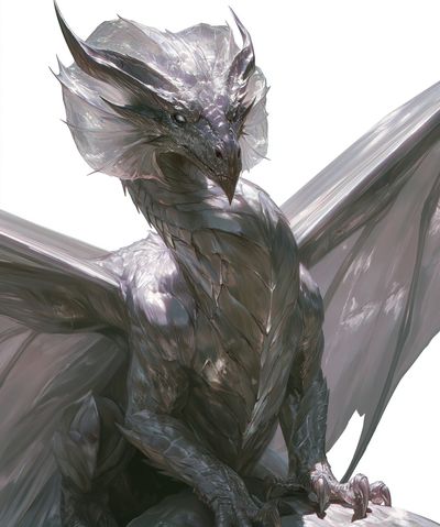 Silver Dragon Digital-Art Poster. poster