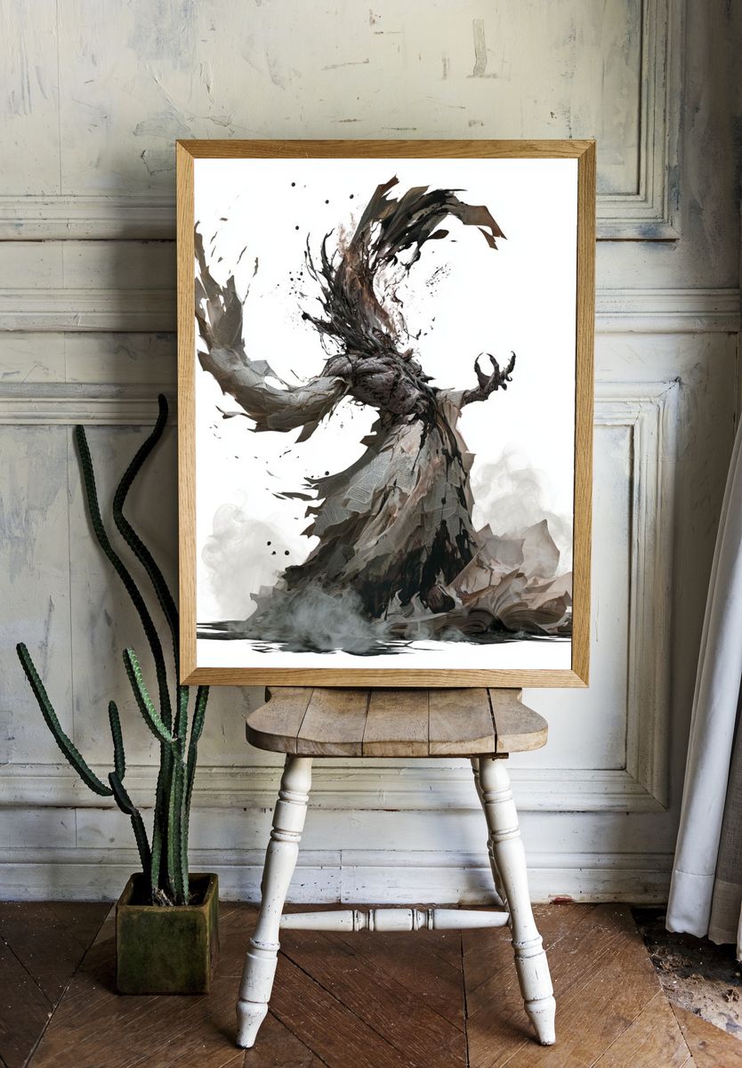 Abstract Shapeshifter Illustration Poster. — room view 1