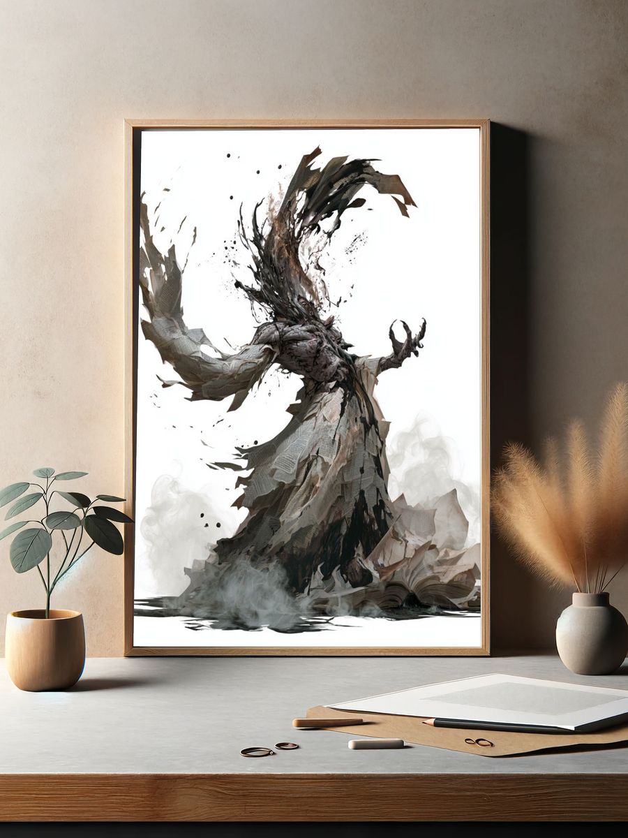 Abstract Shapeshifter Illustration Poster. — room view 2