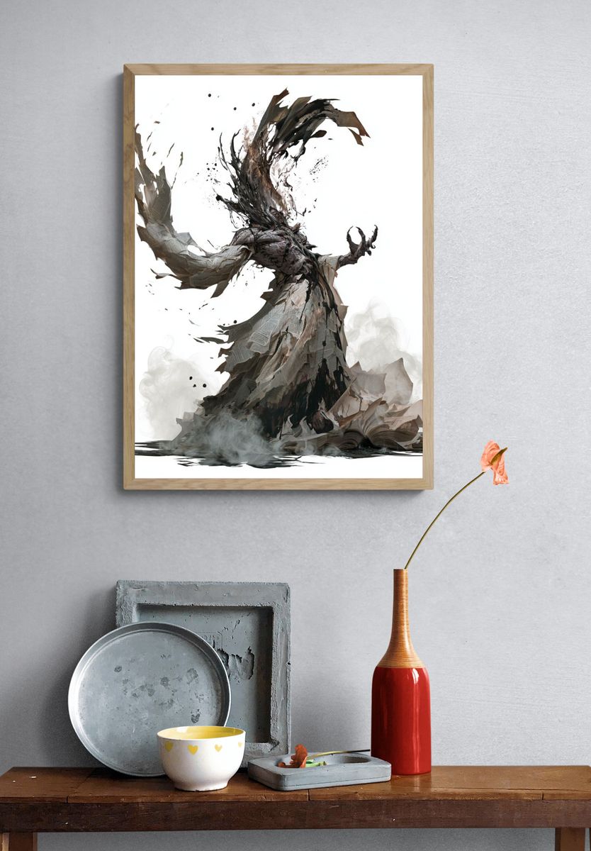 Abstract Shapeshifter Illustration Poster. — room view 3