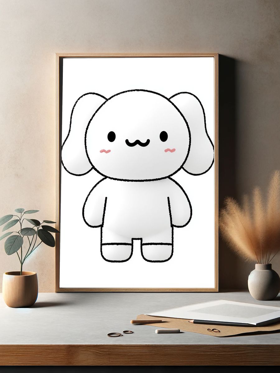 Cute Kawaii Elephant Poster. — room view 2