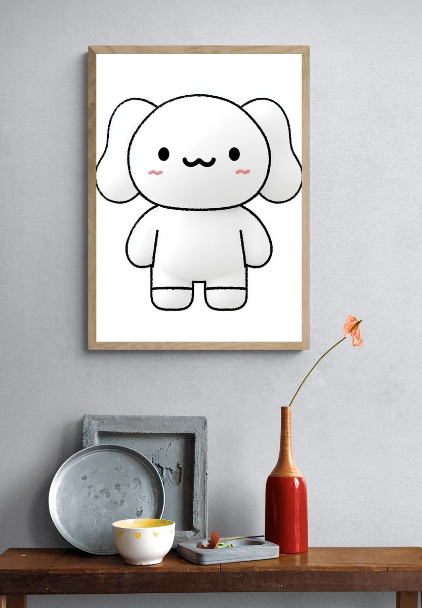 Cute Kawaii Elephant Poster. — room view 3