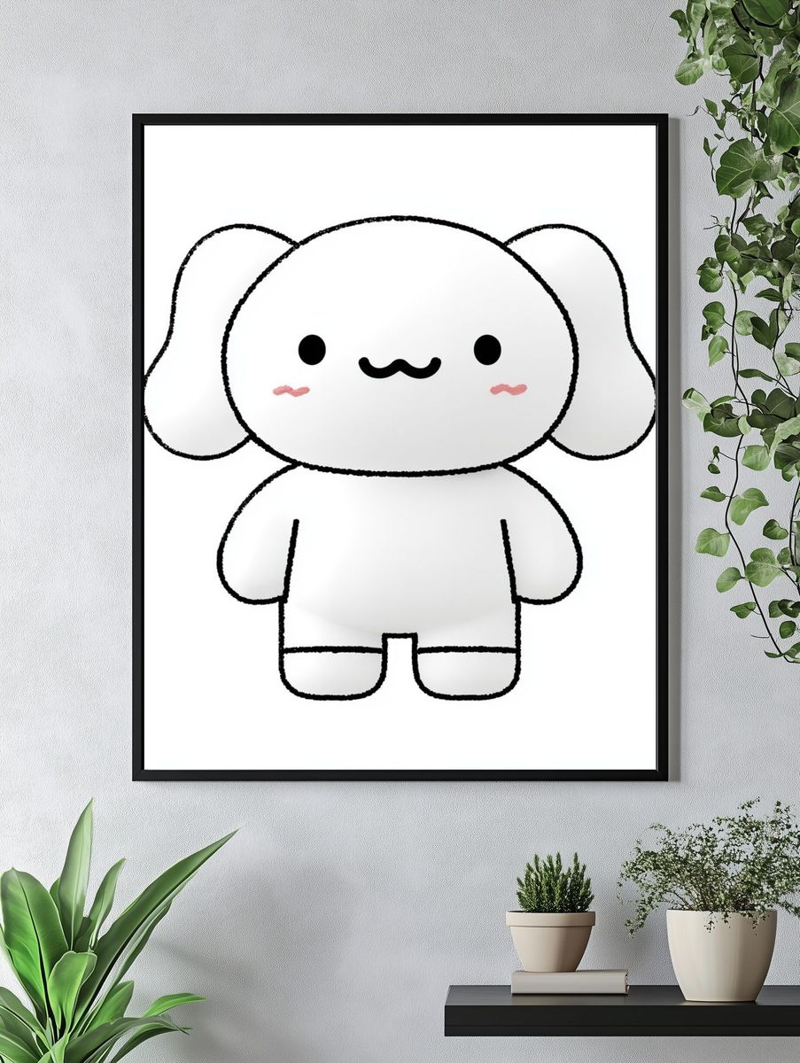Cute Kawaii Elephant Poster. — room view 4