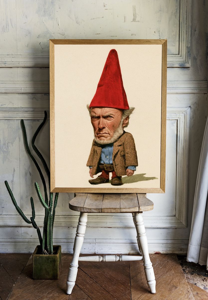 Gnome Portrait Illustration Poster. room preview