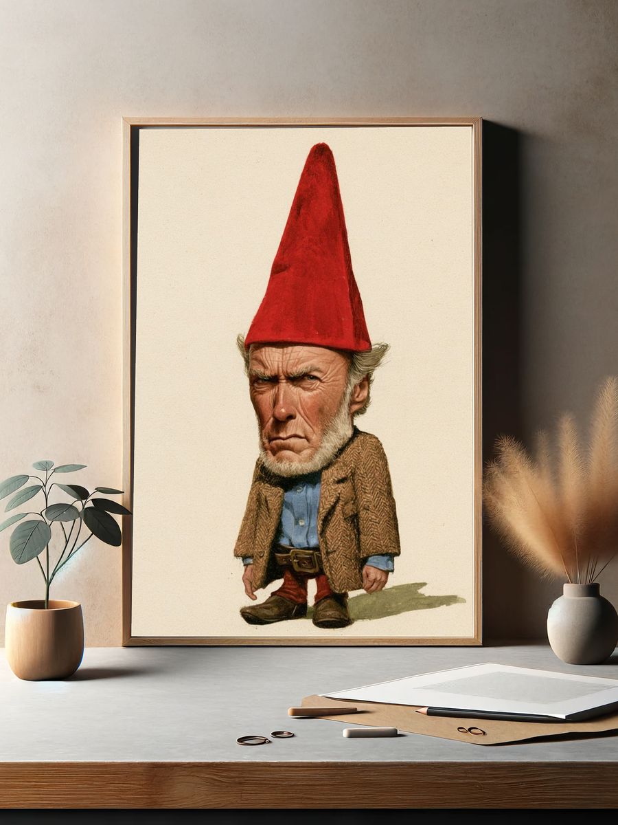 Gnome Portrait Illustration Poster. — room view 2