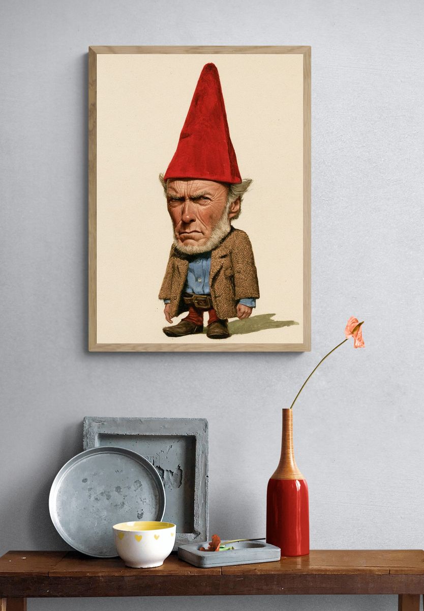 Gnome Portrait Illustration Poster. — room view 3