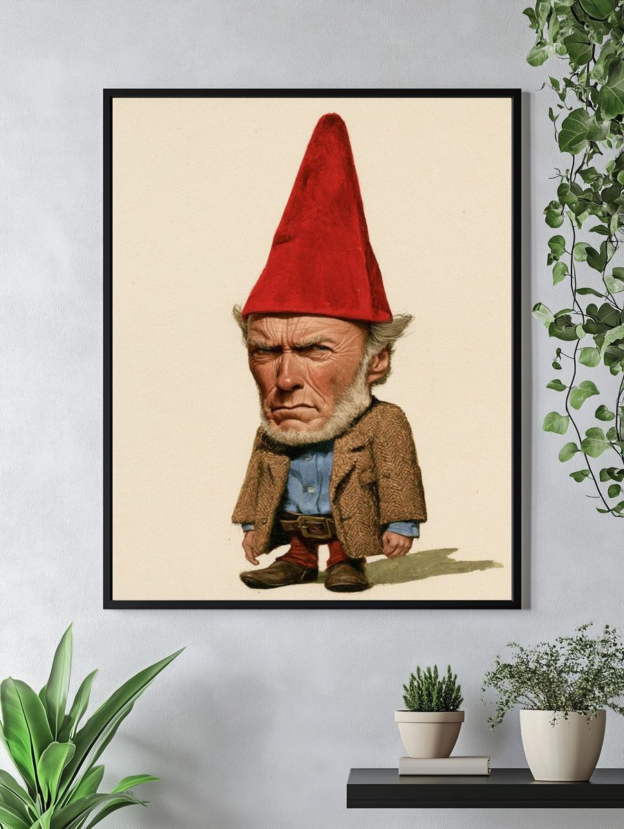 Gnome Portrait Illustration Poster. — room view 4