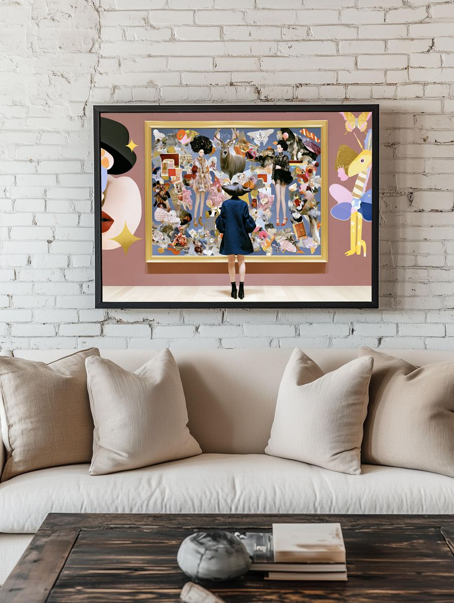 Surreal Fashion Collage Poster. — room view 1