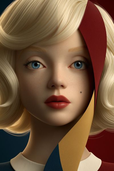 Surreal Blonde Portrait Poster.