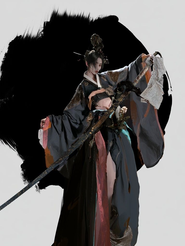 Samurai Warrior Digital Art Poster. poster detail