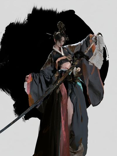 Samurai Warrior Digital Art Poster.