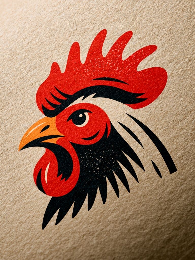 Rooster Head Illustration Poster. poster detail