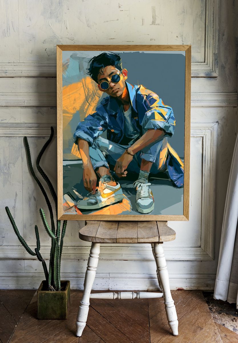 Urban Streetwear Portrait Poster. — room view 1