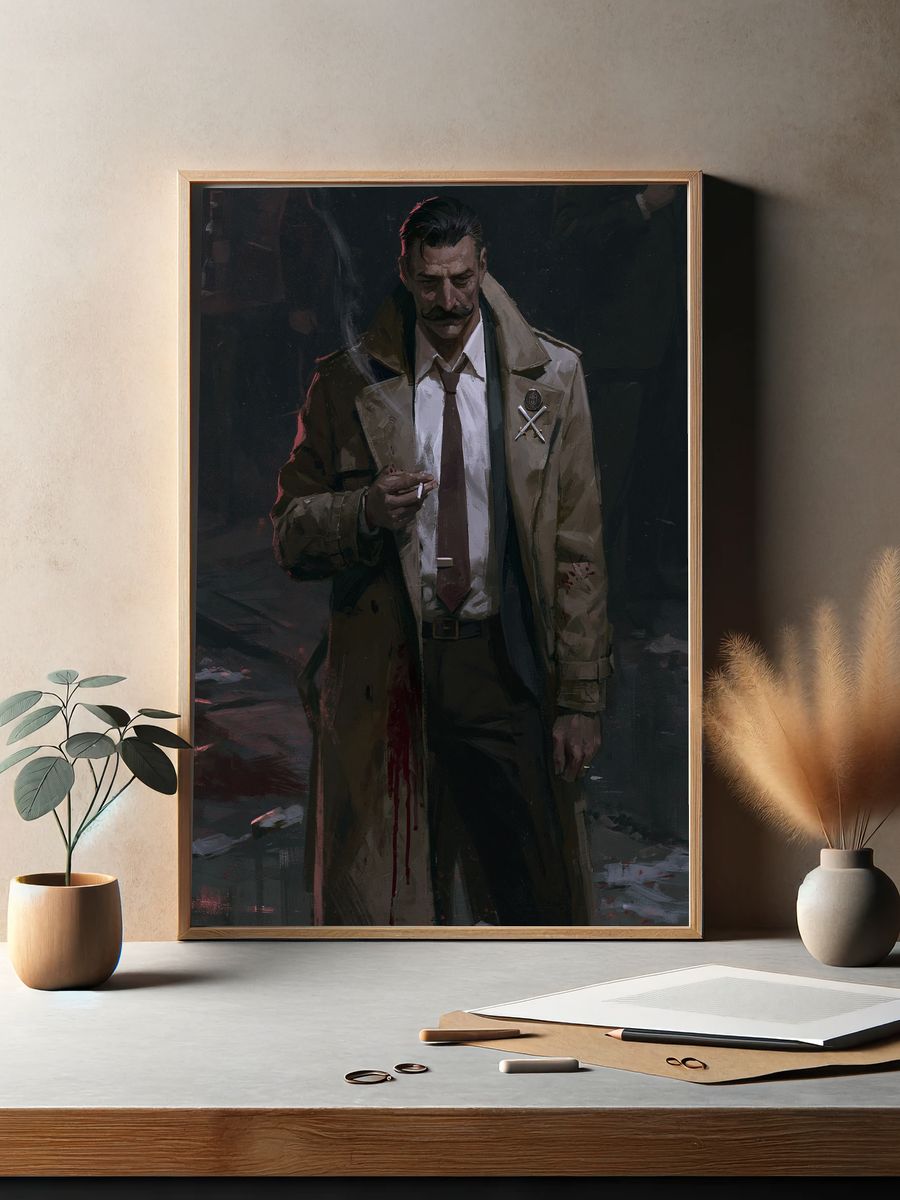 Noir Detective Portrait Poster. — room view 2