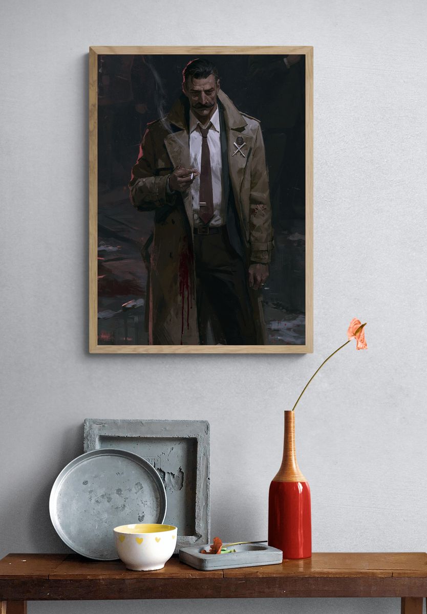 Noir Detective Portrait Poster. — room view 3