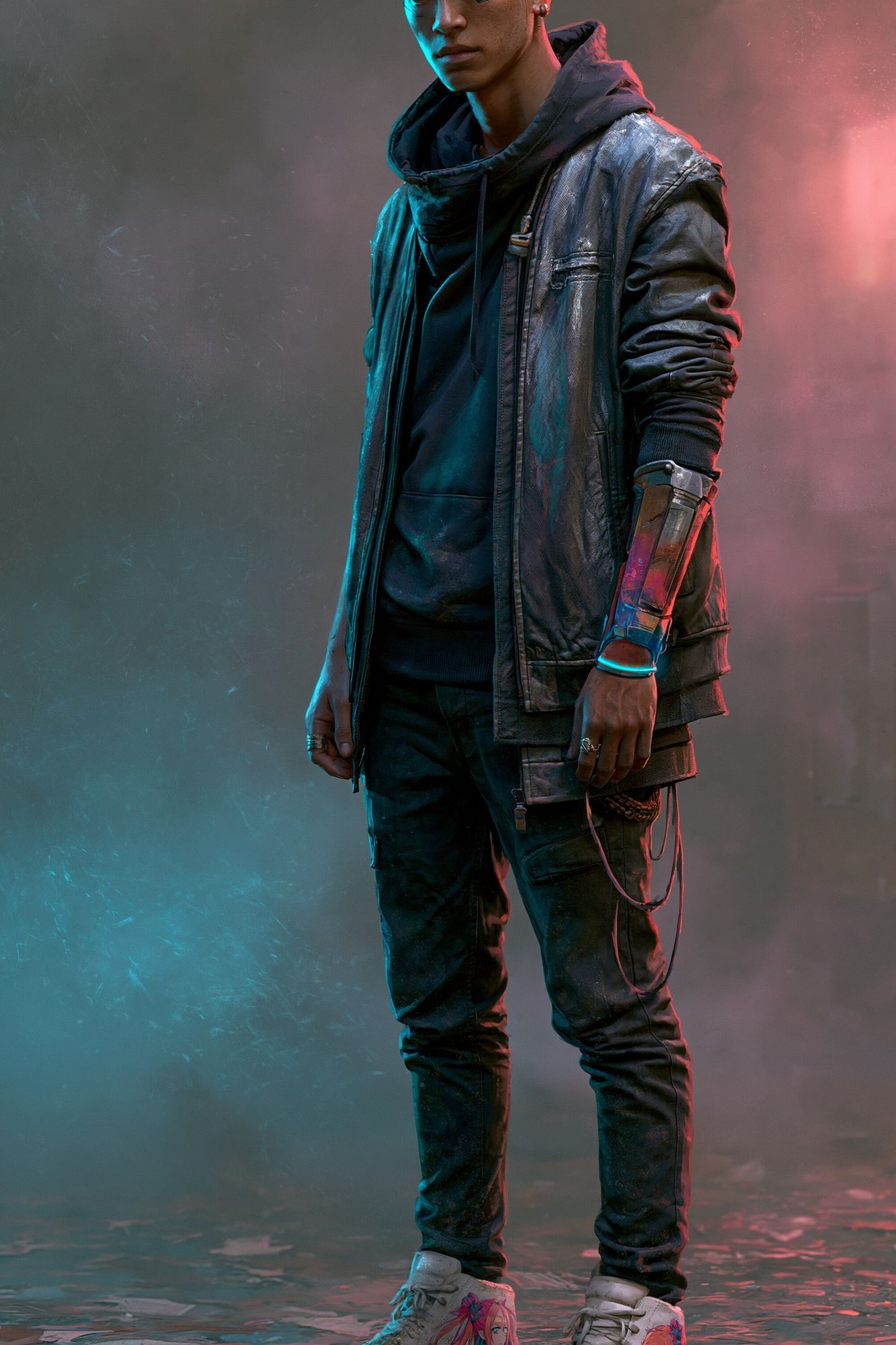 Cyberpunk Streetwear Portrait Poster. poster detail