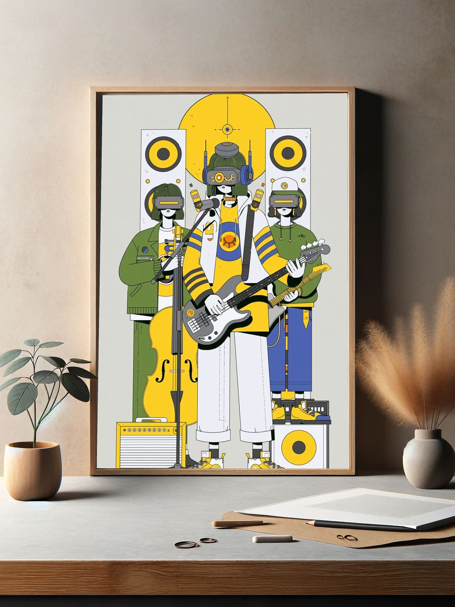 Virtual Band Illustration Poster. — room view 2