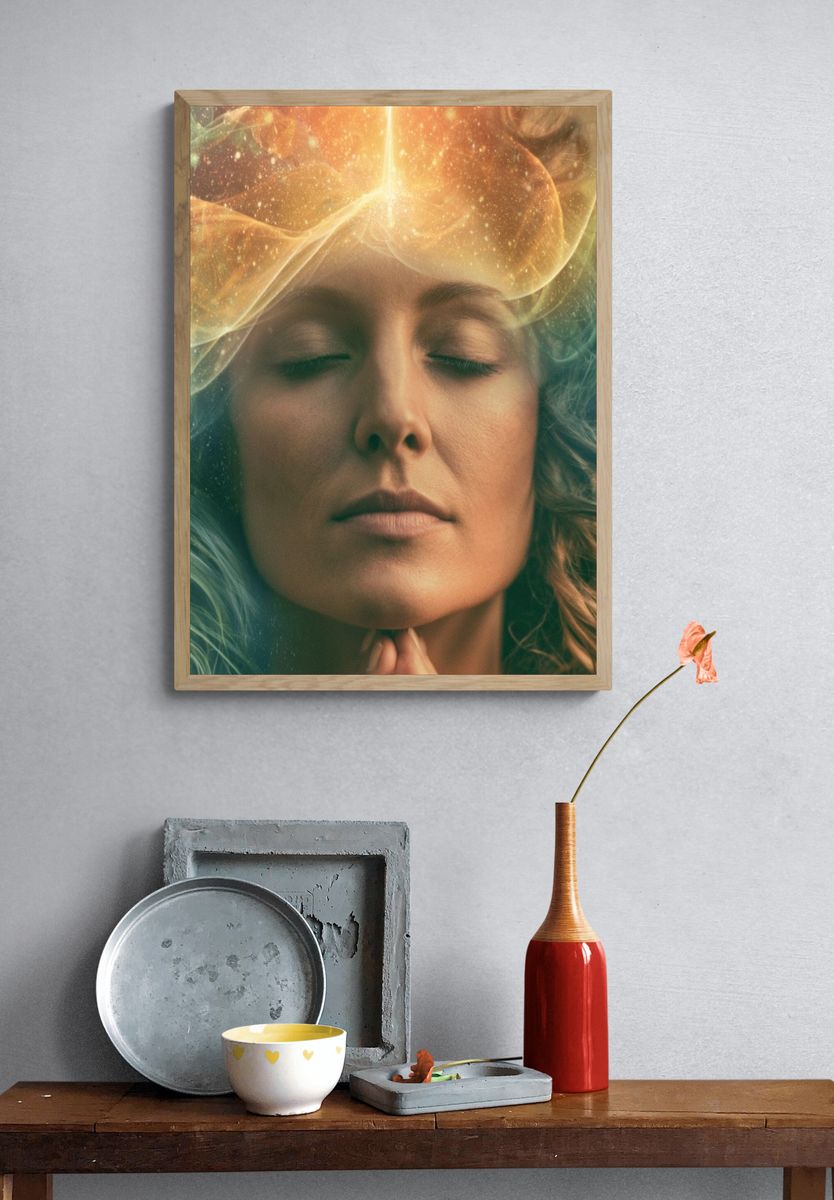 Celestial Woman Portrait Print. — room view 3