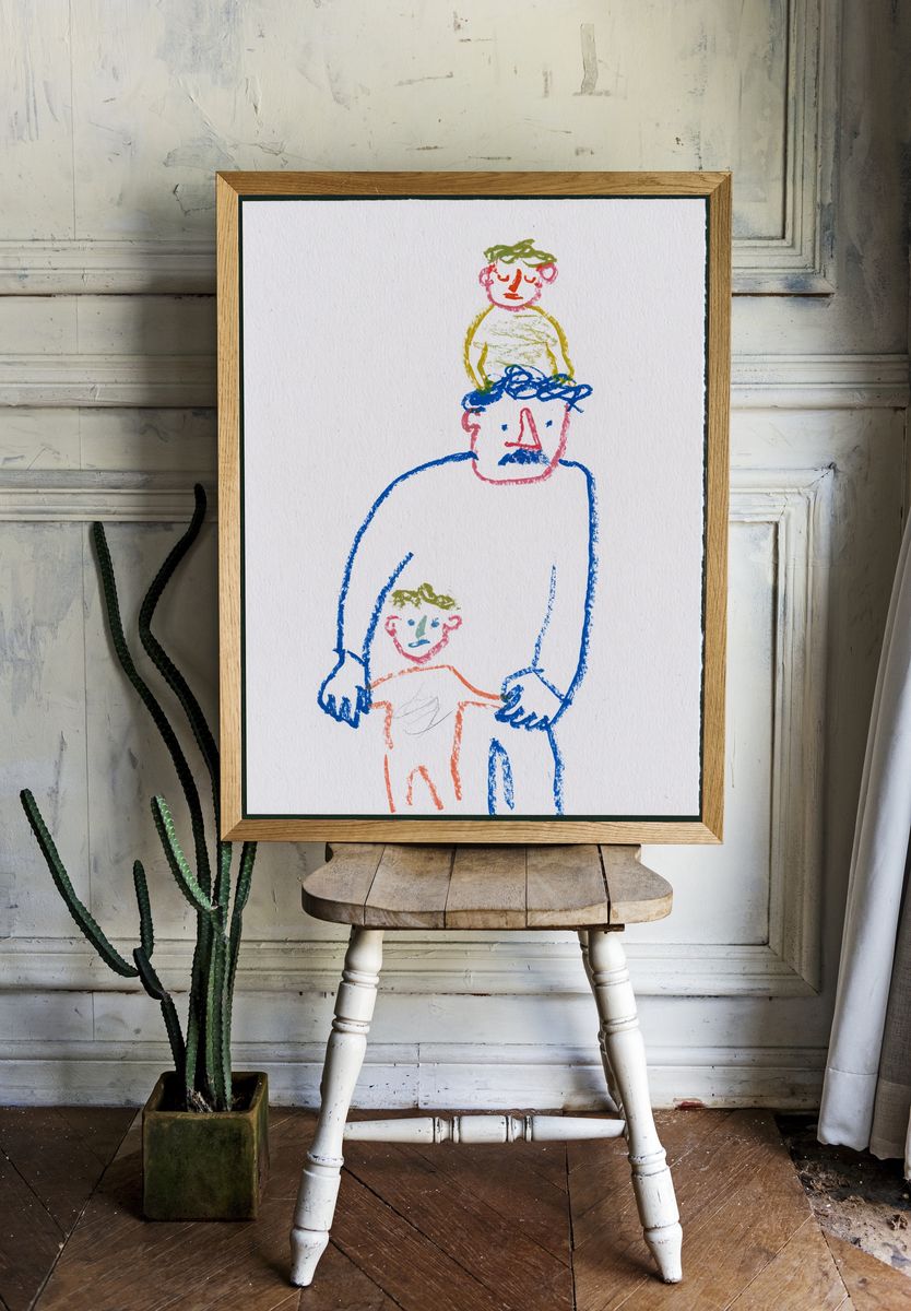 Family Line Drawing Poster. — room view 1