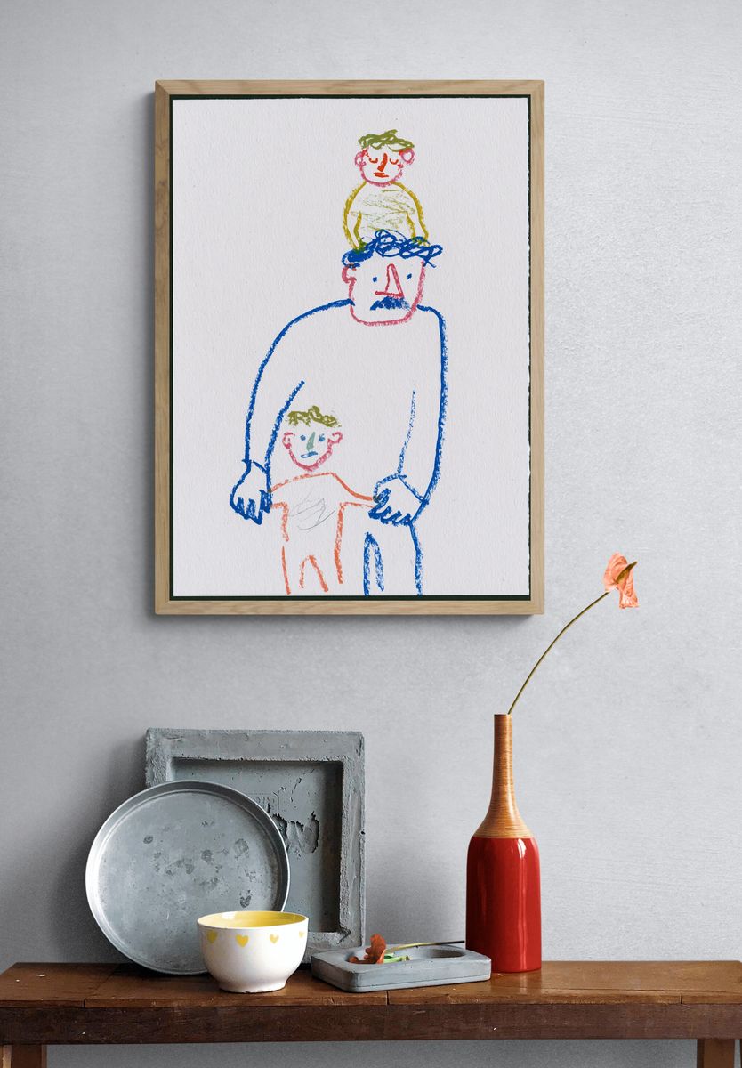 Family Line Drawing Poster. — room view 3