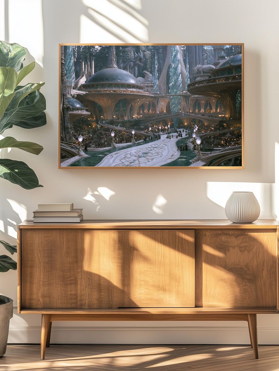 Elven Cityscape Fantasy Print. — room view 3