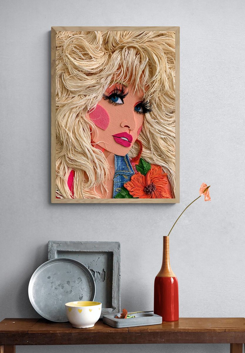 Textile Portrait Illustration Poster. — room view 3